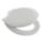 TOILET SEAT: WHITE, PLASTIC, EXTERNAL CHECK HINGE, 1¾ IN SEAT H, 18⅞ IN BOLT TO SEAT FRONT