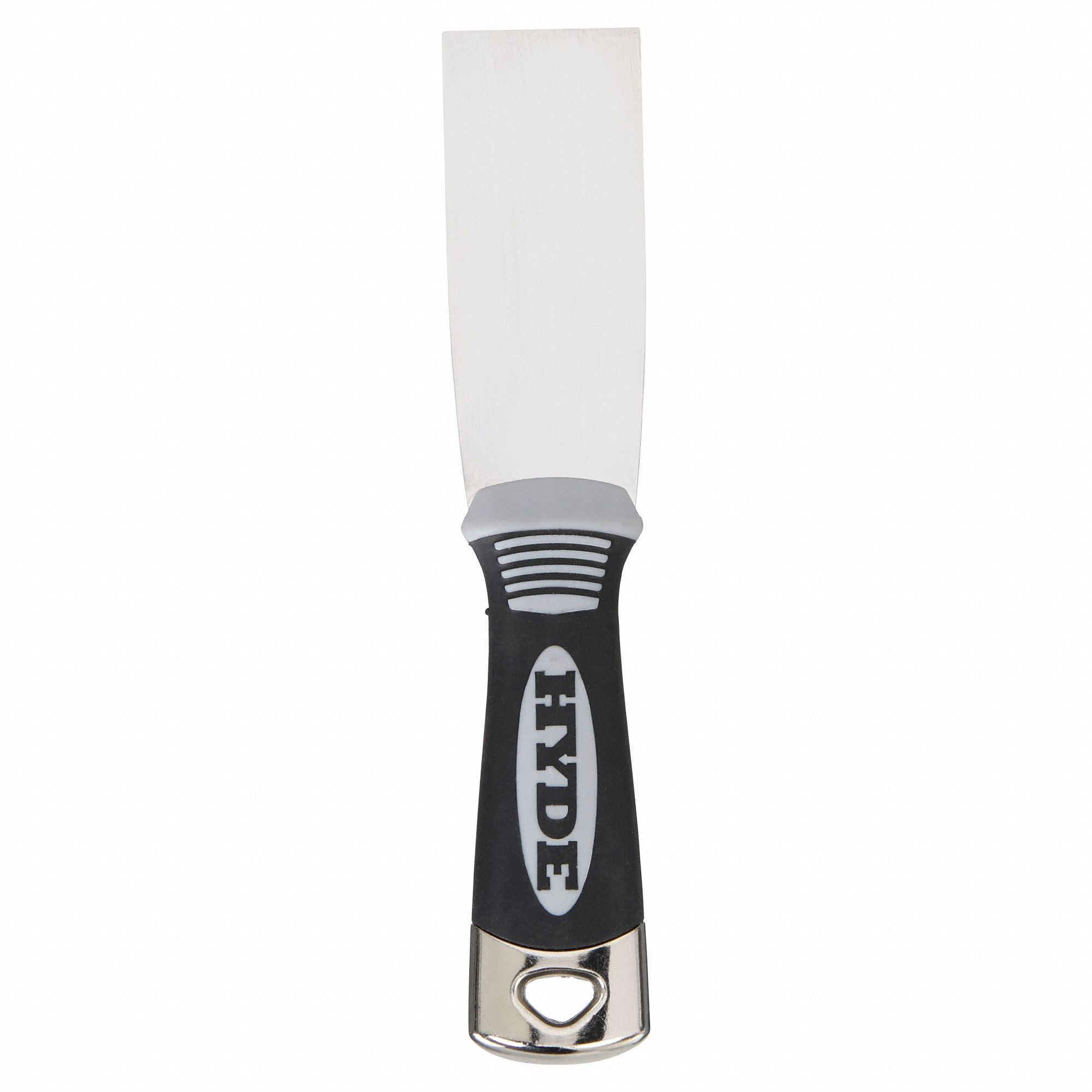 PUTTY KNIFE, STAINLESS STEEL BLADE, PLASTIC HANDLE, STRAIGHT BLADE, 1-1/2 IN