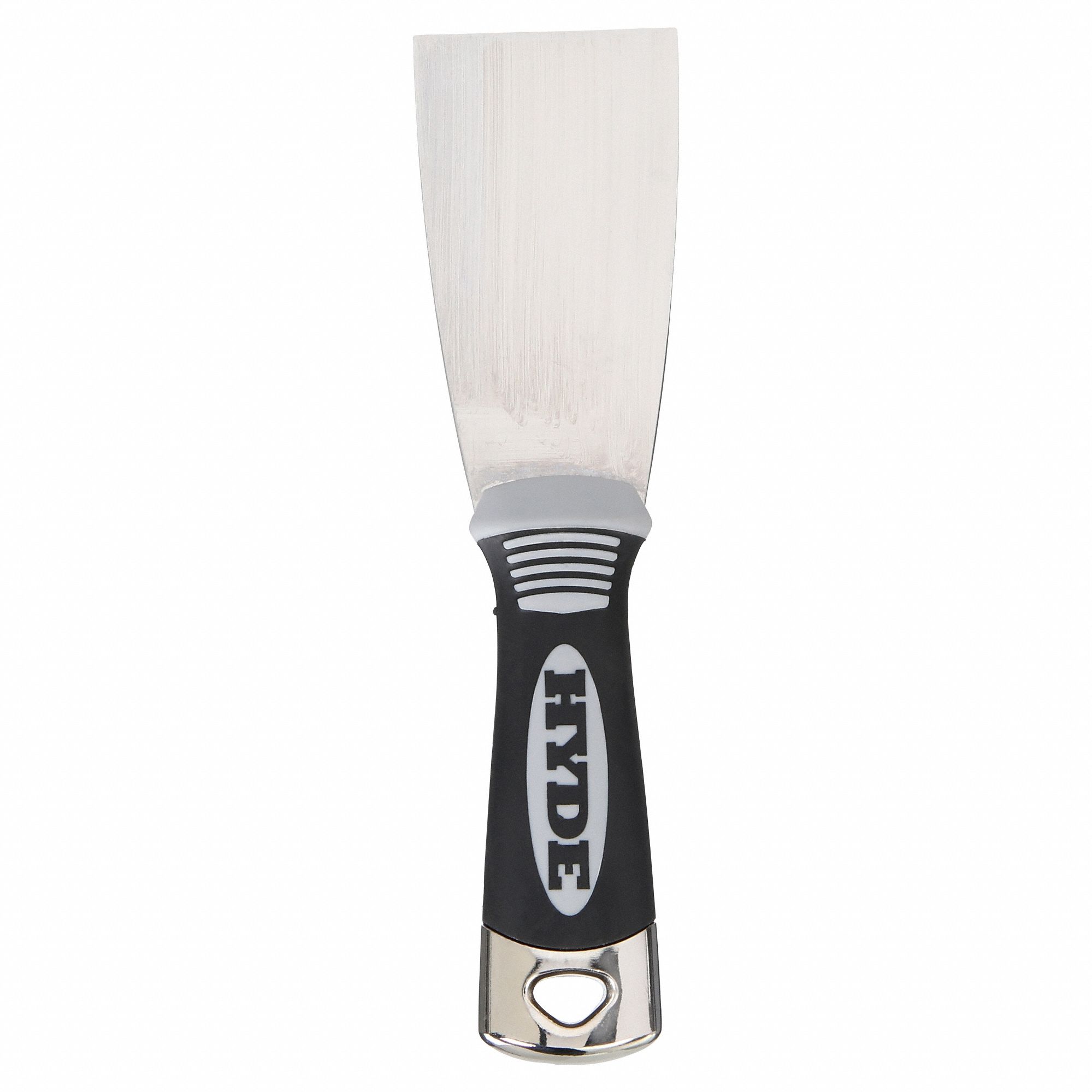 PUTTY KNIFE, STAINLESS STEEL BLADE, PLASTIC HANDLE, STRAIGHT BLADE, 2 IN