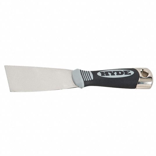HYDE Flexible Putty Knife with 2 in Stainless Steel Blade, Black/Cream