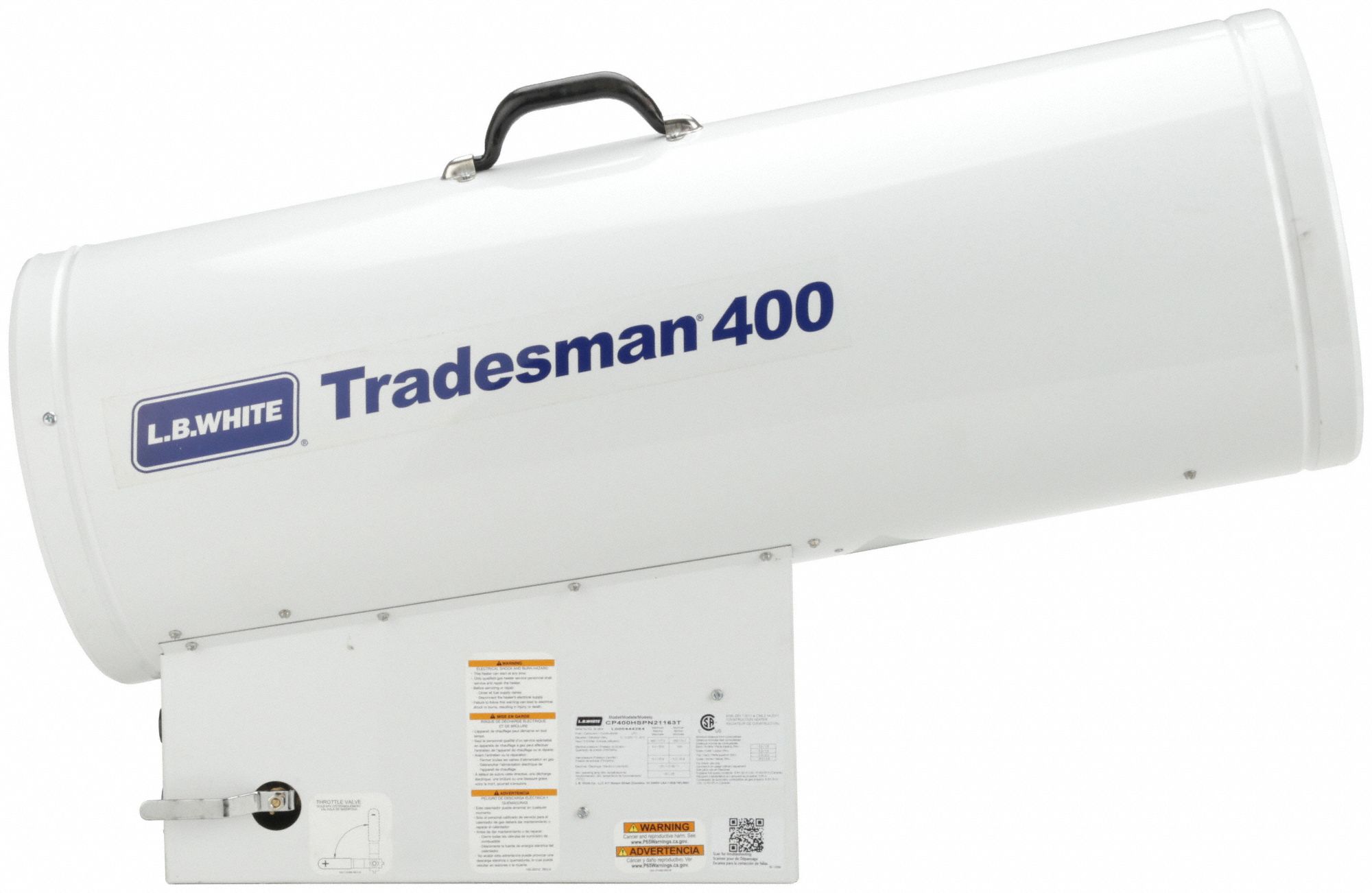 L.B. WHITE Portable Gas Torpedo Heater 400,000 BtuH Heating Capacity