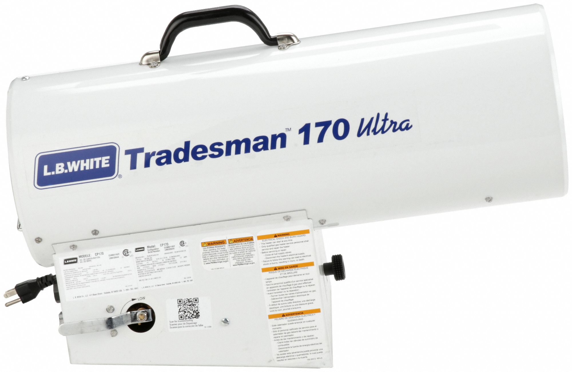 L.B. WHITE Portable Gas Torpedo Heater 155,000 BtuH Heating Capacity