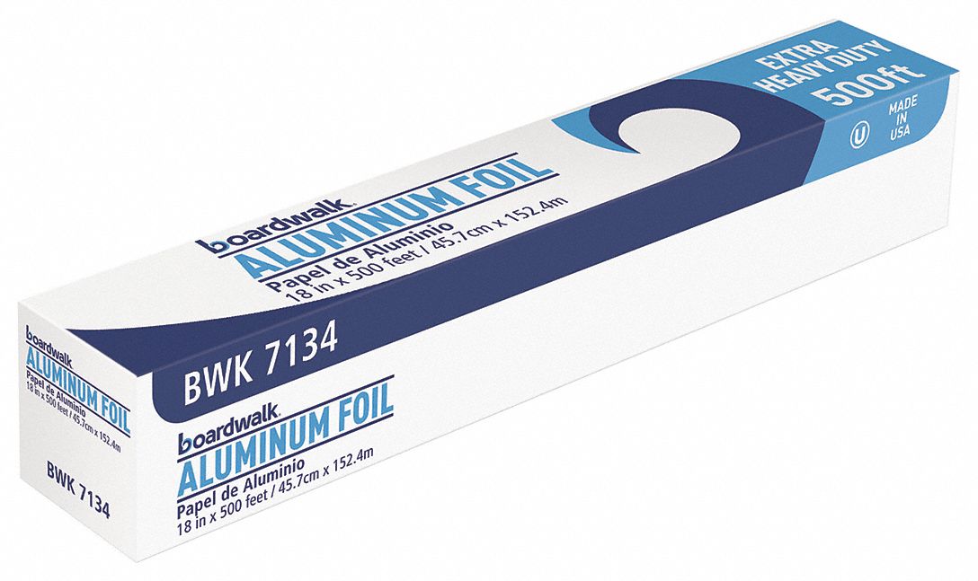 GRAINGER APPROVED Foil Roll, Aluminum, Heavy Duty, 500 ft Roll Length