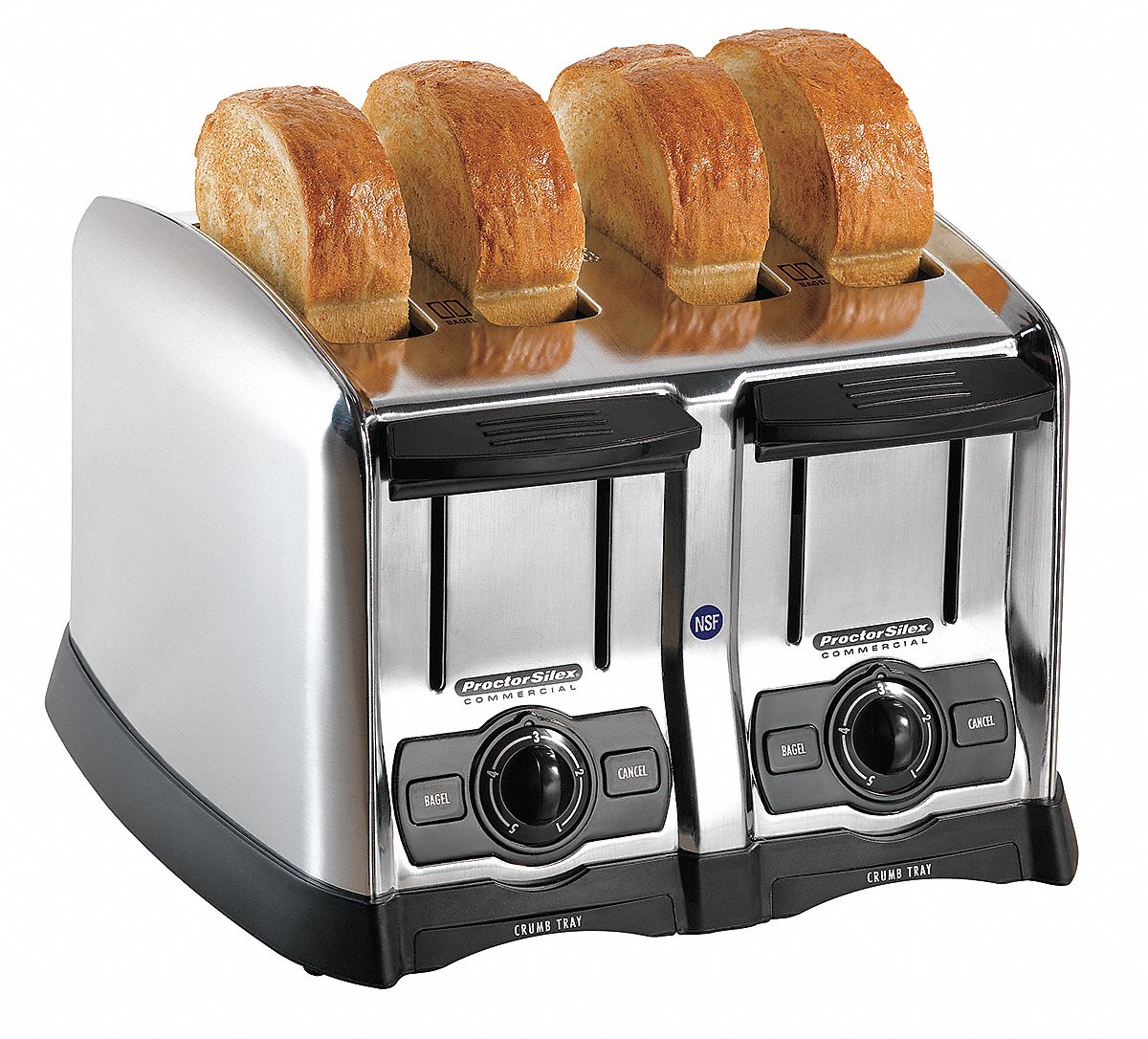 Toaster,Brushed Chrome,4 Slice Grainger