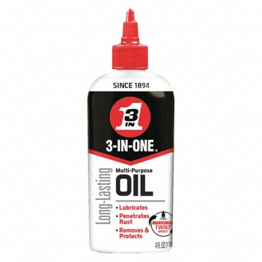 3INONE Machine Oil Mineral, 4 oz, Drip Bottle, SAE Grade 17 16W826