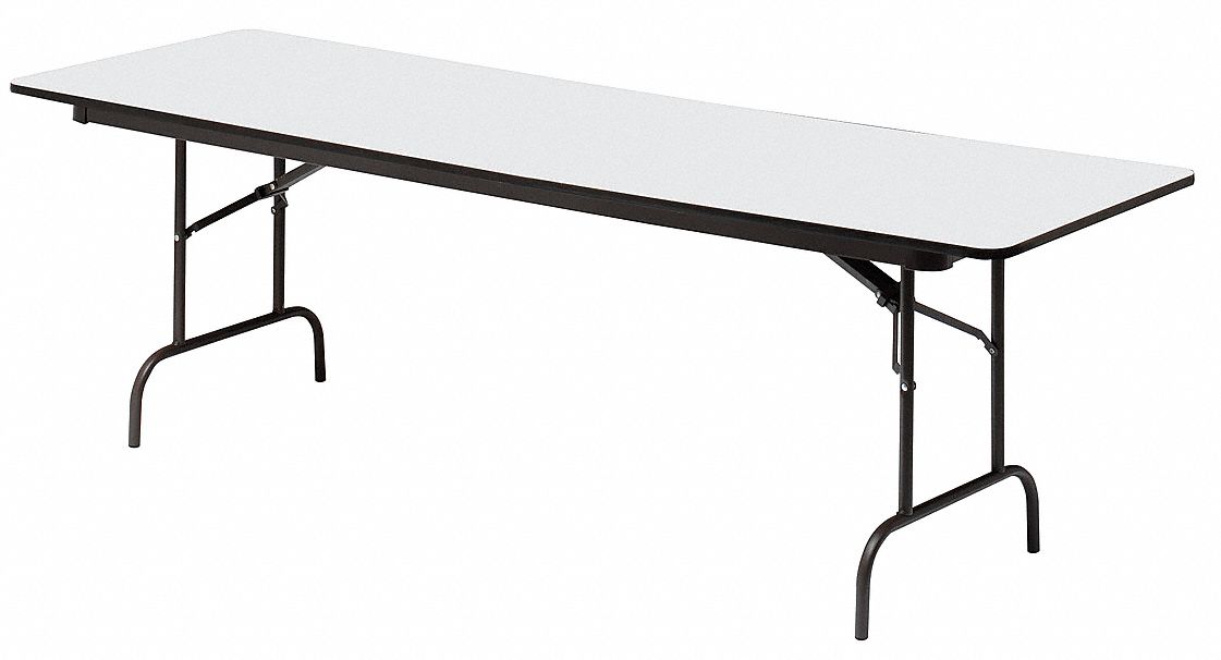 Rectangle Folding Table, 29 in Height x 30 in Width, Gray Grainger