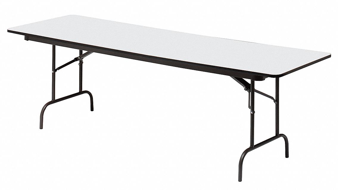 Rectangle Folding Table, 29 in Height x 30 in Width, Gray Grainger