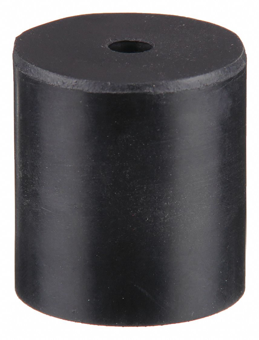 Bumper Door Stop: Door - Mounted, 1 1/4 in Wd, 1 1/4 in Overall Ht, Black