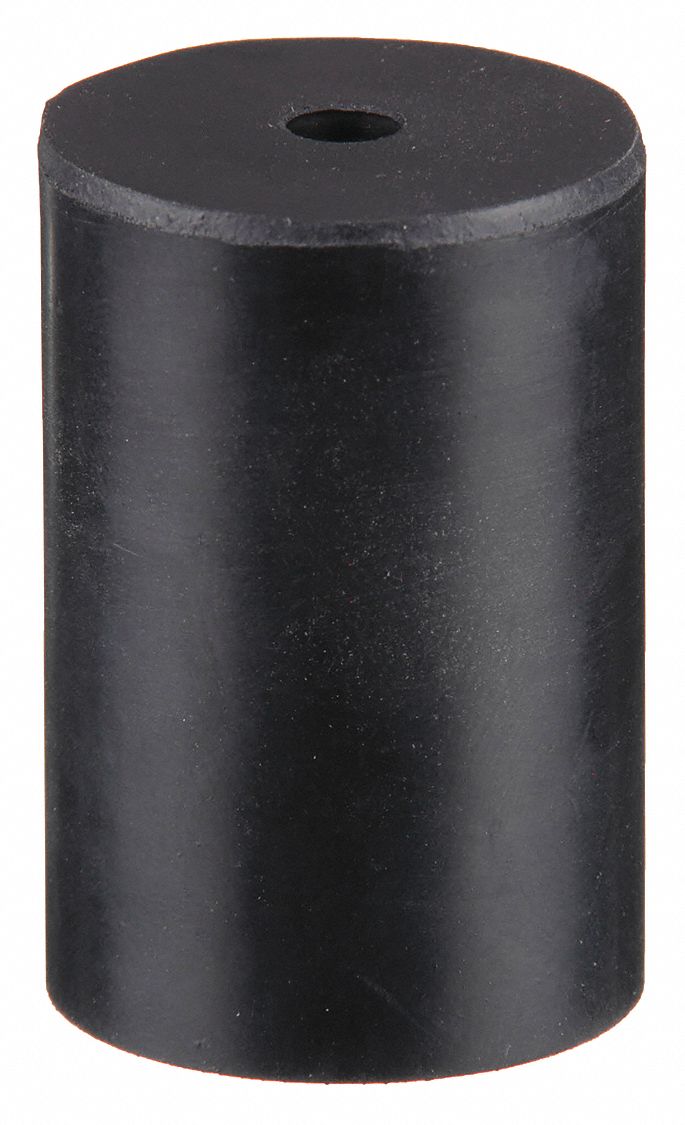 Bumper Door Stop: Door - Mounted, 1 1/8 in Wd, 1 1/8 in Overall Ht, Black