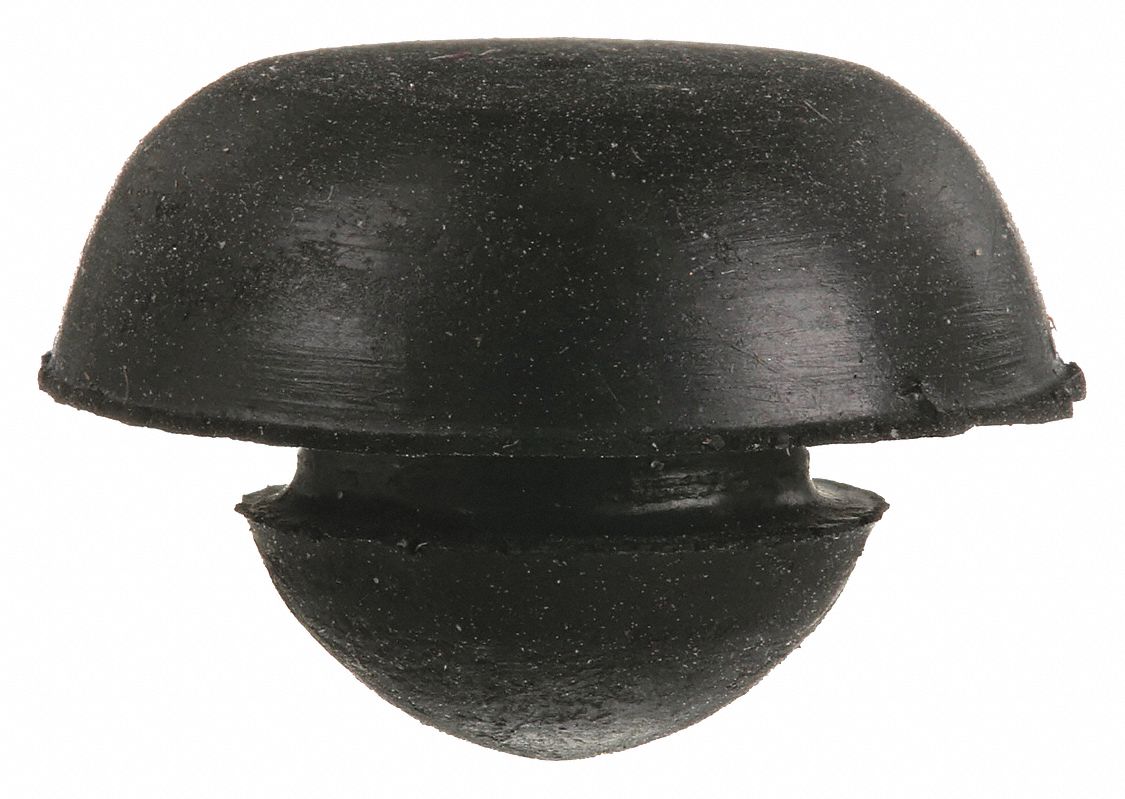 Bumper Door Stop: Door - Mounted, 11/32 in Wd, 11/32 in Overall Ht, Black