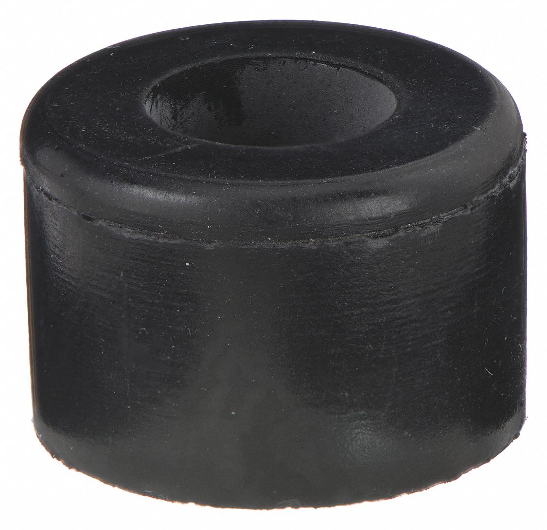 Bumper Door Stop: Door - Mounted, 11/16 in Wd, 7/16 in Overall Ht, Black