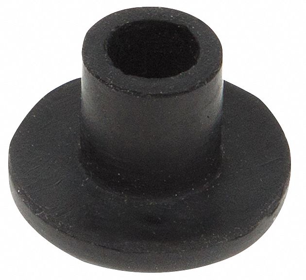 Bumper Door Stop: Door - Mounted, 1/2 in Wd, 1/2 in Overall Ht, Black