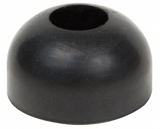 Bumper Door Stop: Door - Mounted, 1 3/32 in Wd, 5/8 in Overall Ht, Black