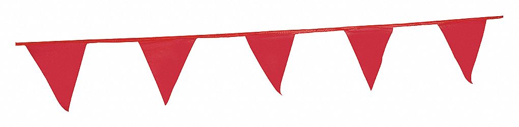 PENNANTS,POLYETHYLENE,RED,60 FT.