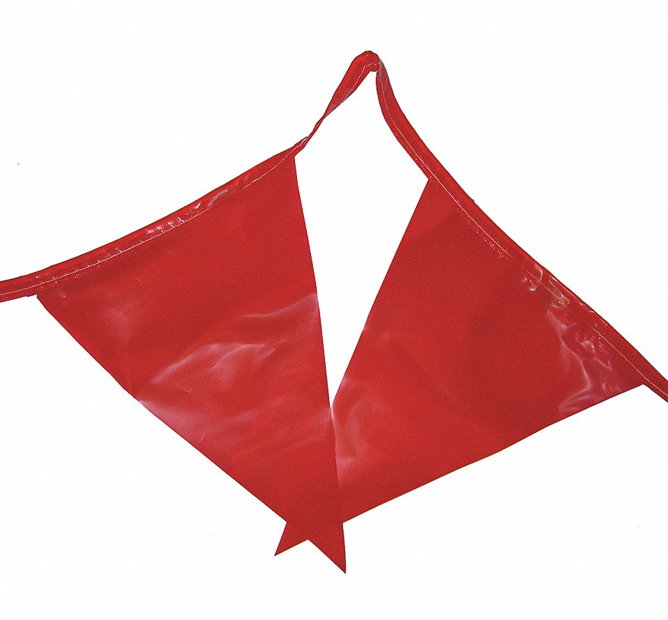 PENNANTS,POLYETHYLENE,RED,100 FT.