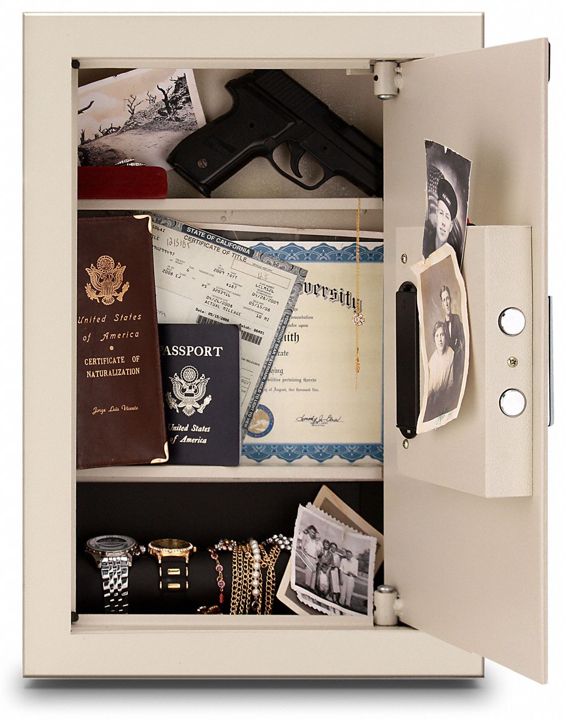 MESA SAFE COMPANY Wall Safe Off White, 40 lb Net Wt, 0.30.7 cu ft