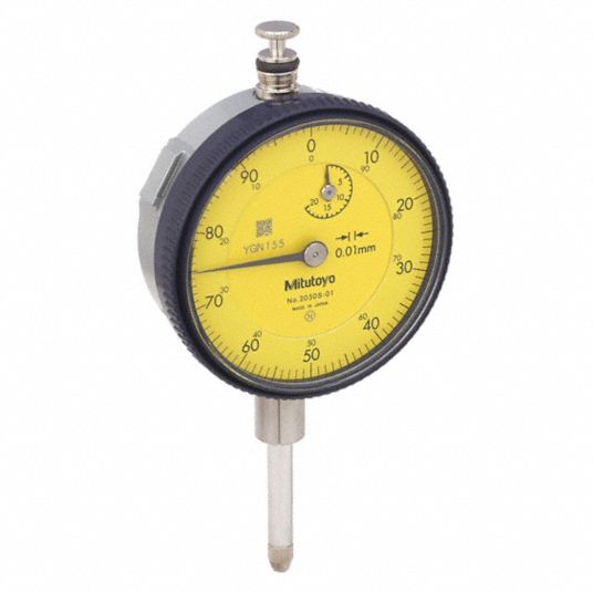 MITUTOYO, 0 to 20 mm Range, Continuous Reading, Dial Indicator Lug Back 16X2332050S01