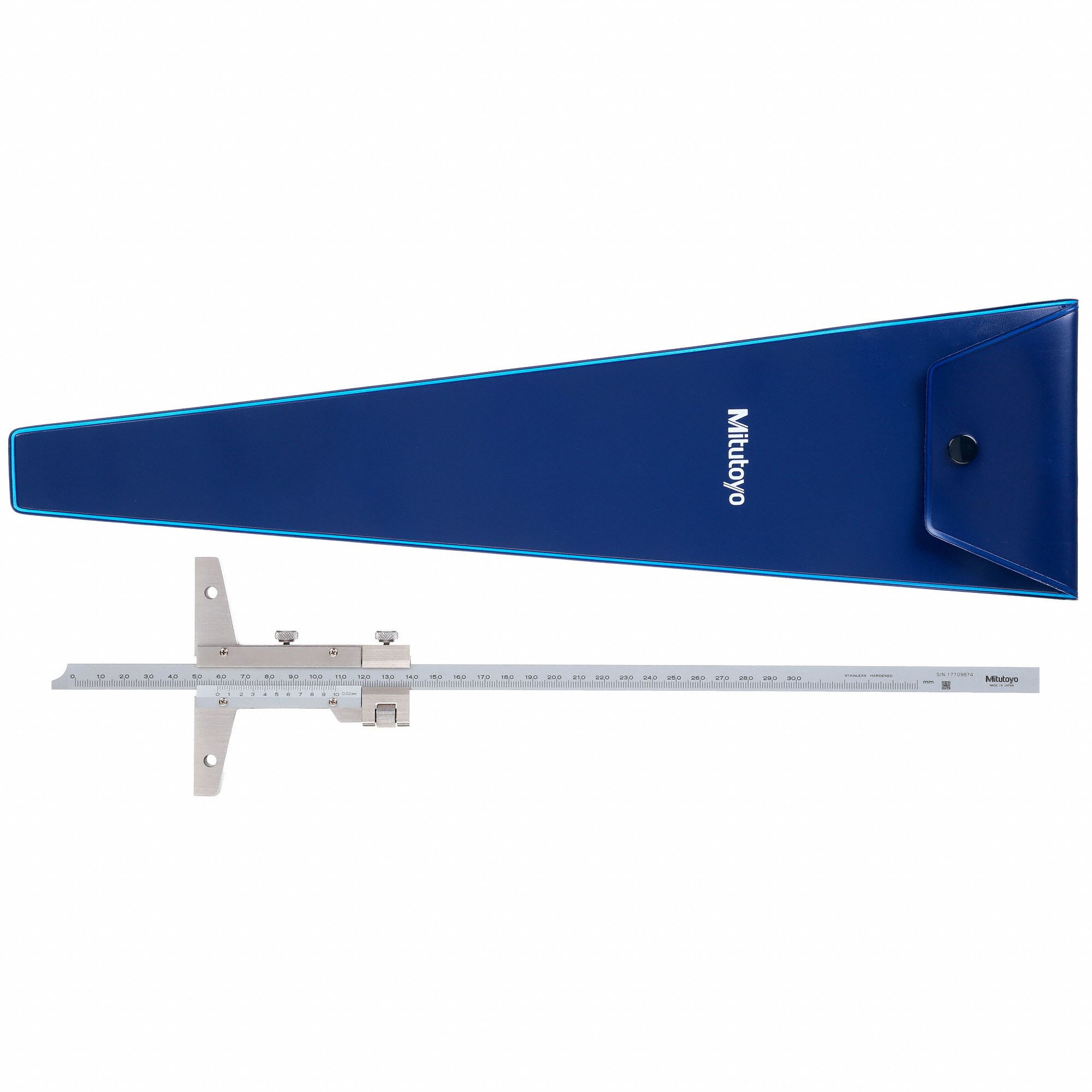MITUTOYO Vernier Depth Gauge, Depth Gauge Type Hardened Stainless Steel