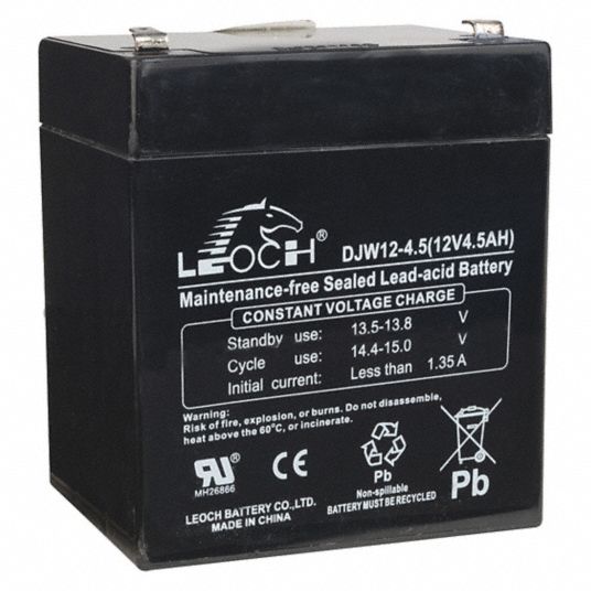 Leoch DJW12-4.5 12V 5Ah Sealed Lead Acid Replacement Battery:   Sealed Lead Acid