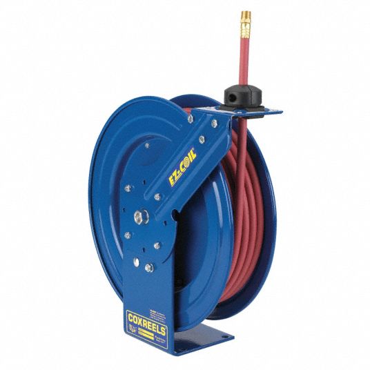 50 ft (3/8 in I.D.), 3/8 in MNPT, Spring Return Hose Reel -  260N45