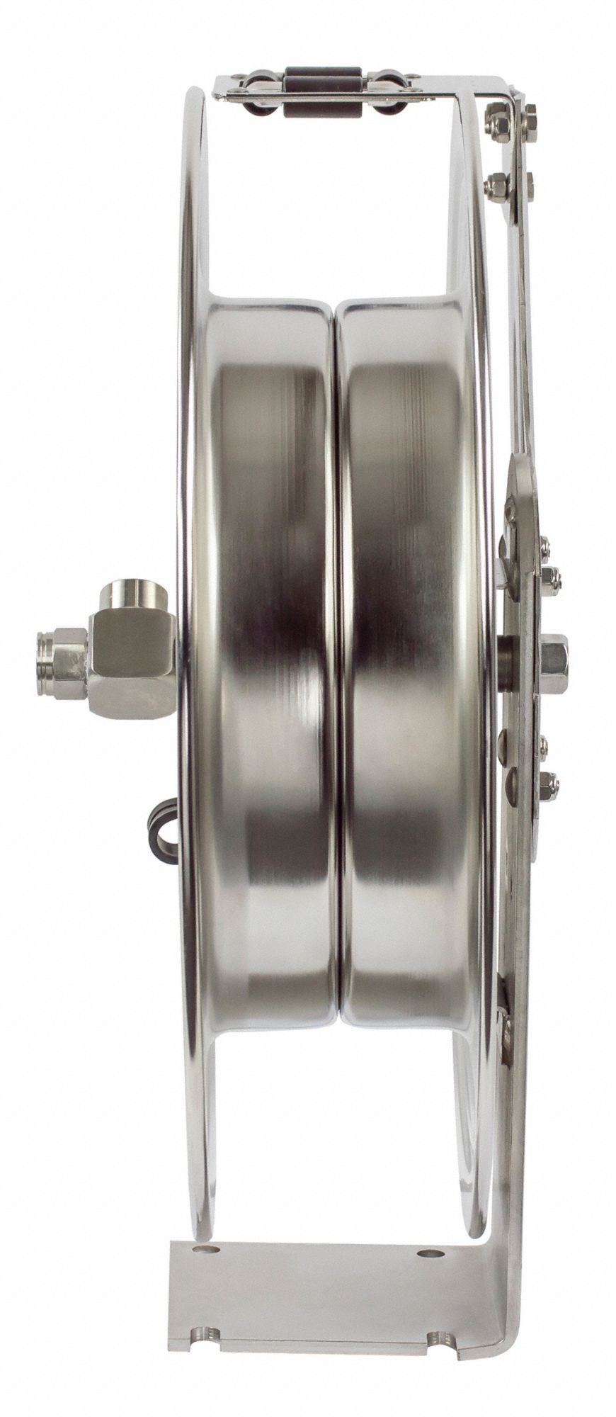 COXREELS Spring Return Hose Reel 50 ft (3/8 in I.D.), 3,000 psi Max Op Pressure, Stainless