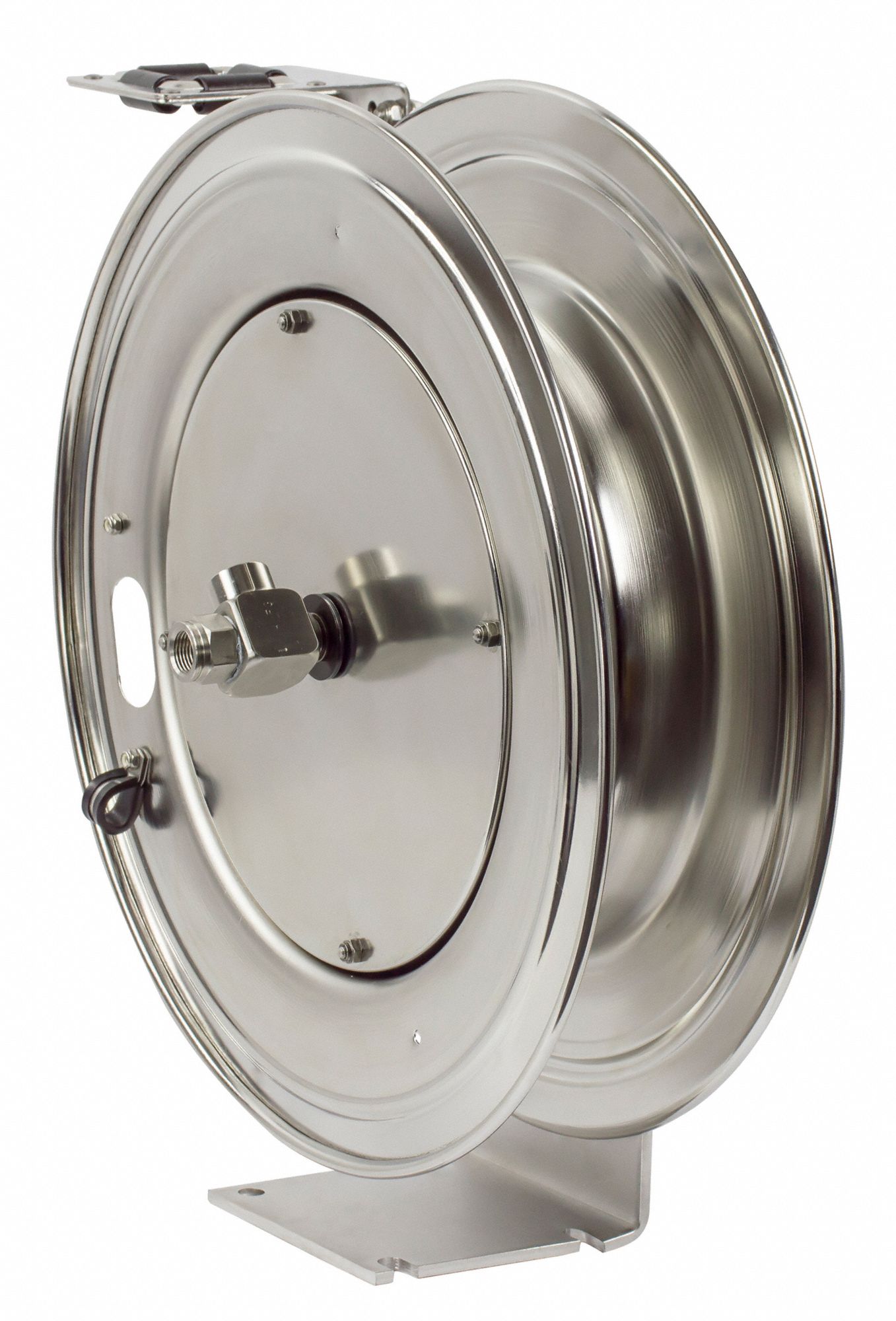 COXREELS Spring Return Hose Reel 50 ft (3/8 in I.D.), 3,000 psi Max Op Pressure, Stainless