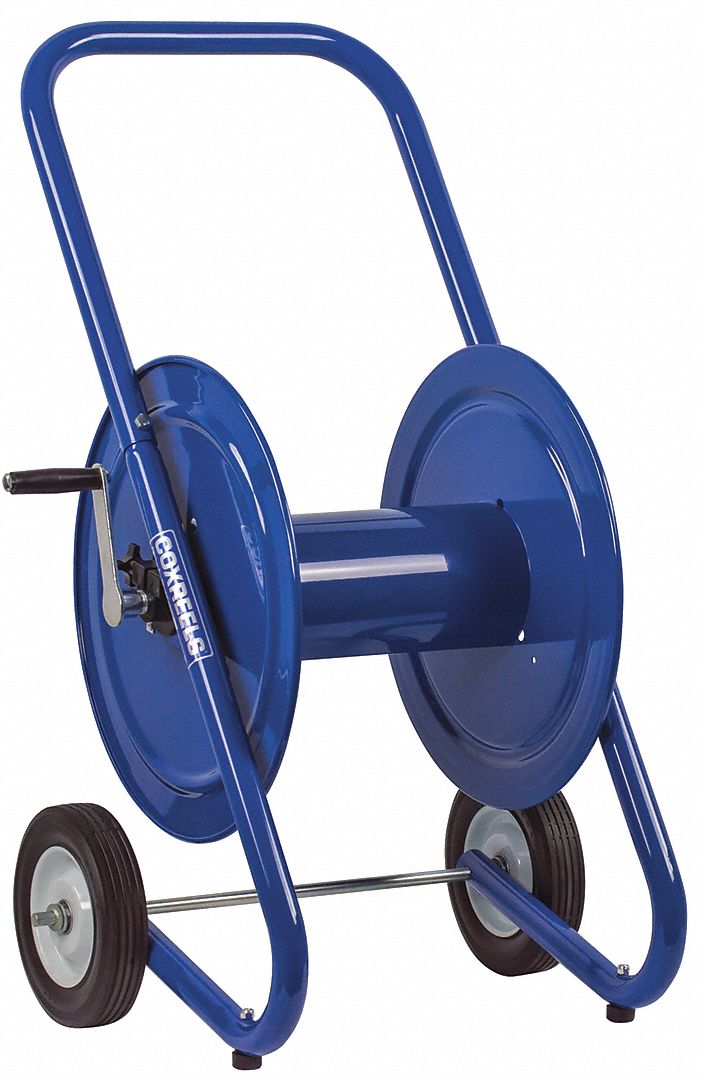 HAND CRANK HOSE REEL: 200 FT (⅜ IN I.D.), 21 IN L X 19 IN W X 36¼ IN H, NITRILE, BRASS