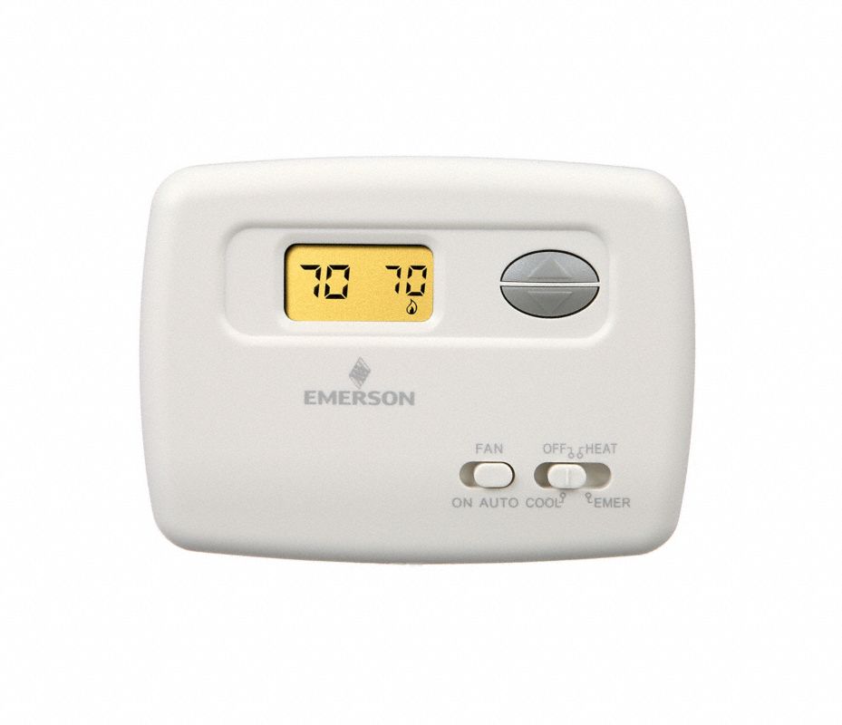 EMERSON Termostato de Bajo Voltaje,24VCA,Blanco Termostatos Digitales
