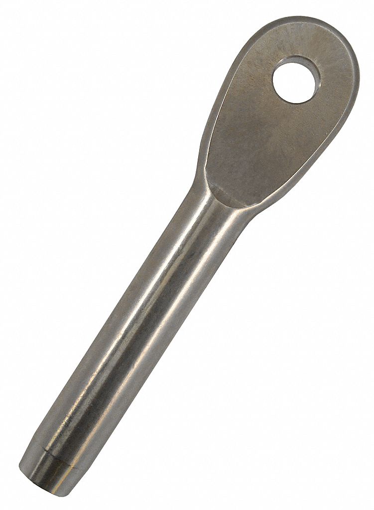 LOOS, 3/16 in Cable Size, 5/16 in Eye Inside Dia., Eye End Fitting