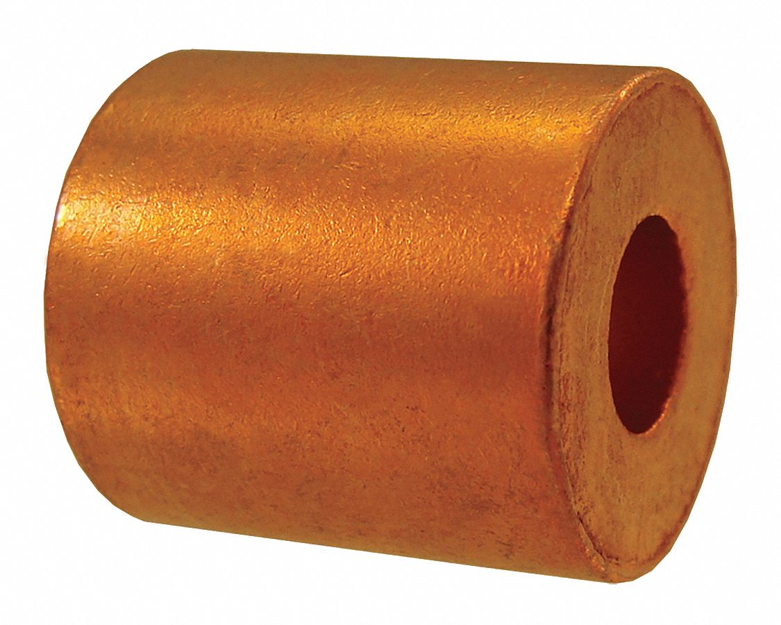 WIRE ROPE STOP SLEEVE, STOP SLEEVE, SWAGE,⅛ IN COMPATIBLE ROPE DIA, GALVANIZED STEEL, COPPER