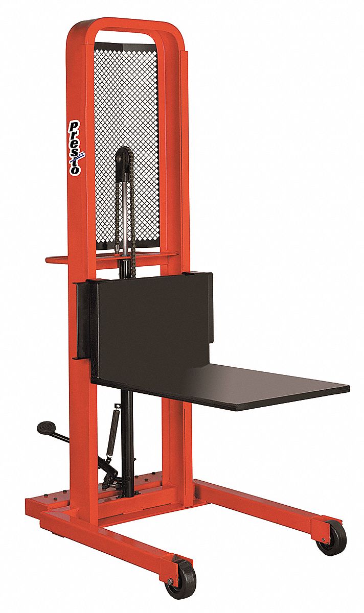 Manual Hand-Truck-Style Platform Lift: 1,000 lb Load Capacity, 24 in x 24 in