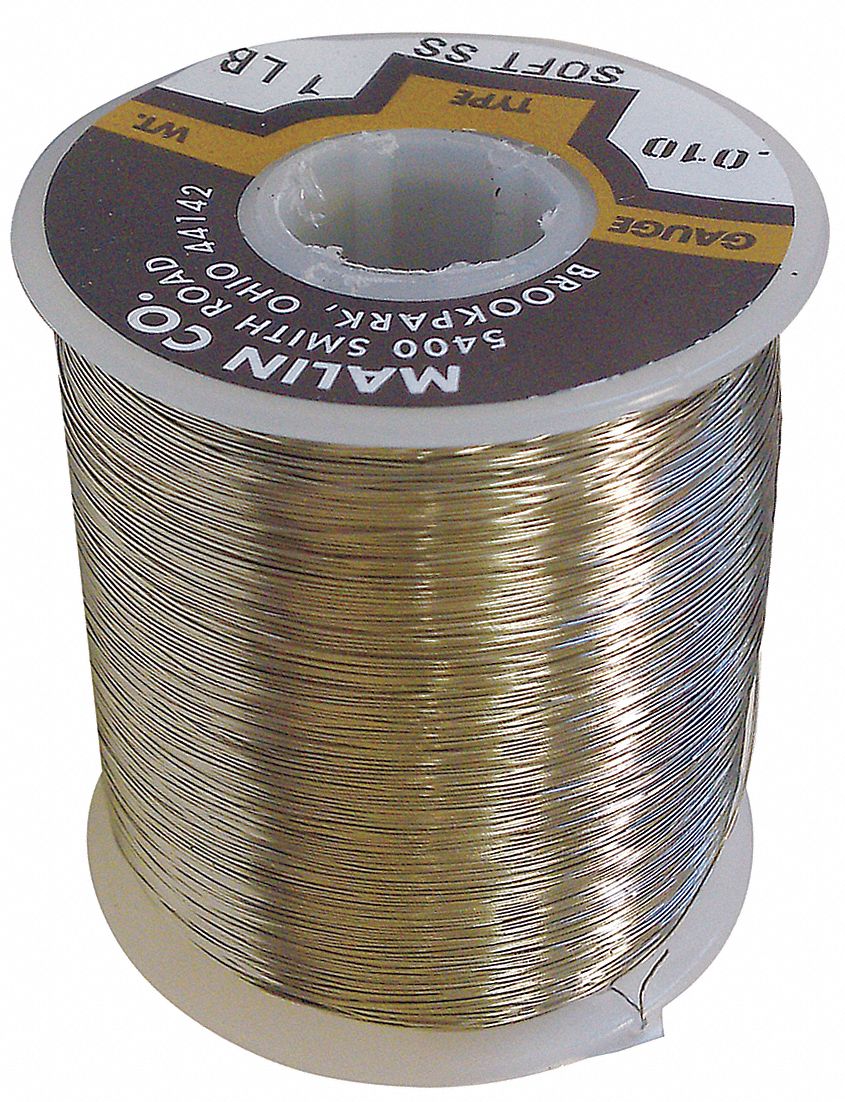 BALING WIRE, BARE WIRE, 16 GA WIRE GAUGE, 0.063 IN WIRE DIAMETER, 24 FT L