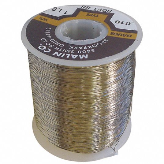 Malin Company Lockwire, Stainless Steel, 0.032 Diameter, 91 ft. Length Bare Wire Stainless Steel 34-0320-014S