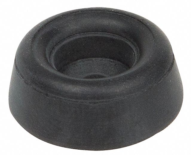 Bumper Door Stop: Door - Mounted, 3/4 in Wd, 5/16 in Overall Ht, Black