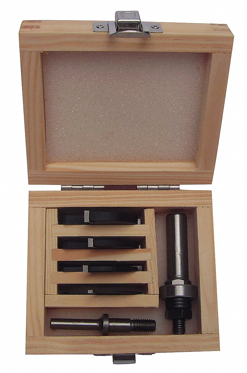 GRAINGER APPROVED Router Bit Set, Carbide Tipped, Number of Pieces 6