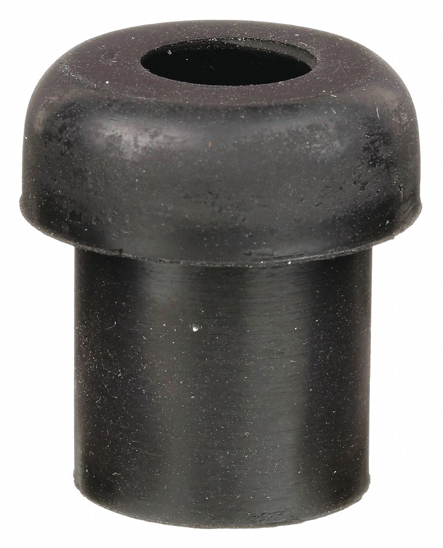 Bumper Door Stop: Door - Mounted, 1 1/8 in Wd, 1 1/8 in Overall Ht, Black