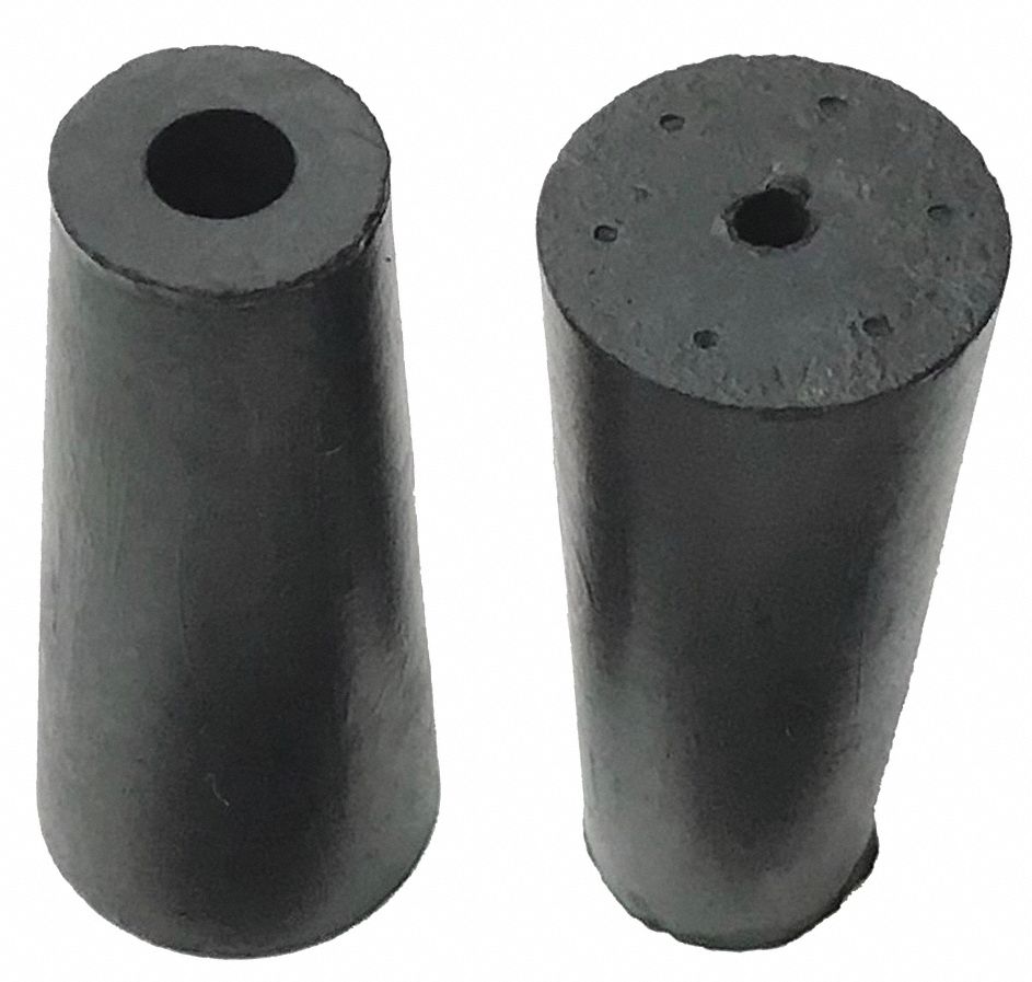 Bumper Door Stop: Door - Mounted, 1 in Wd, 2 1/4 in Overall Ht, Black