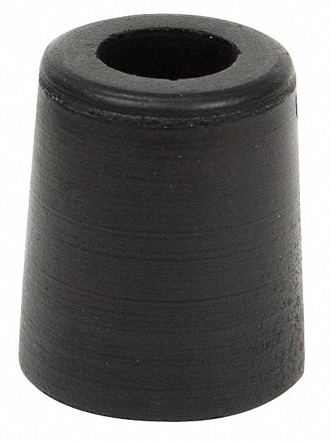 Bumper Door Stop: Door - Mounted, 27/32 in Wd, 27/32 in Overall Ht, Black