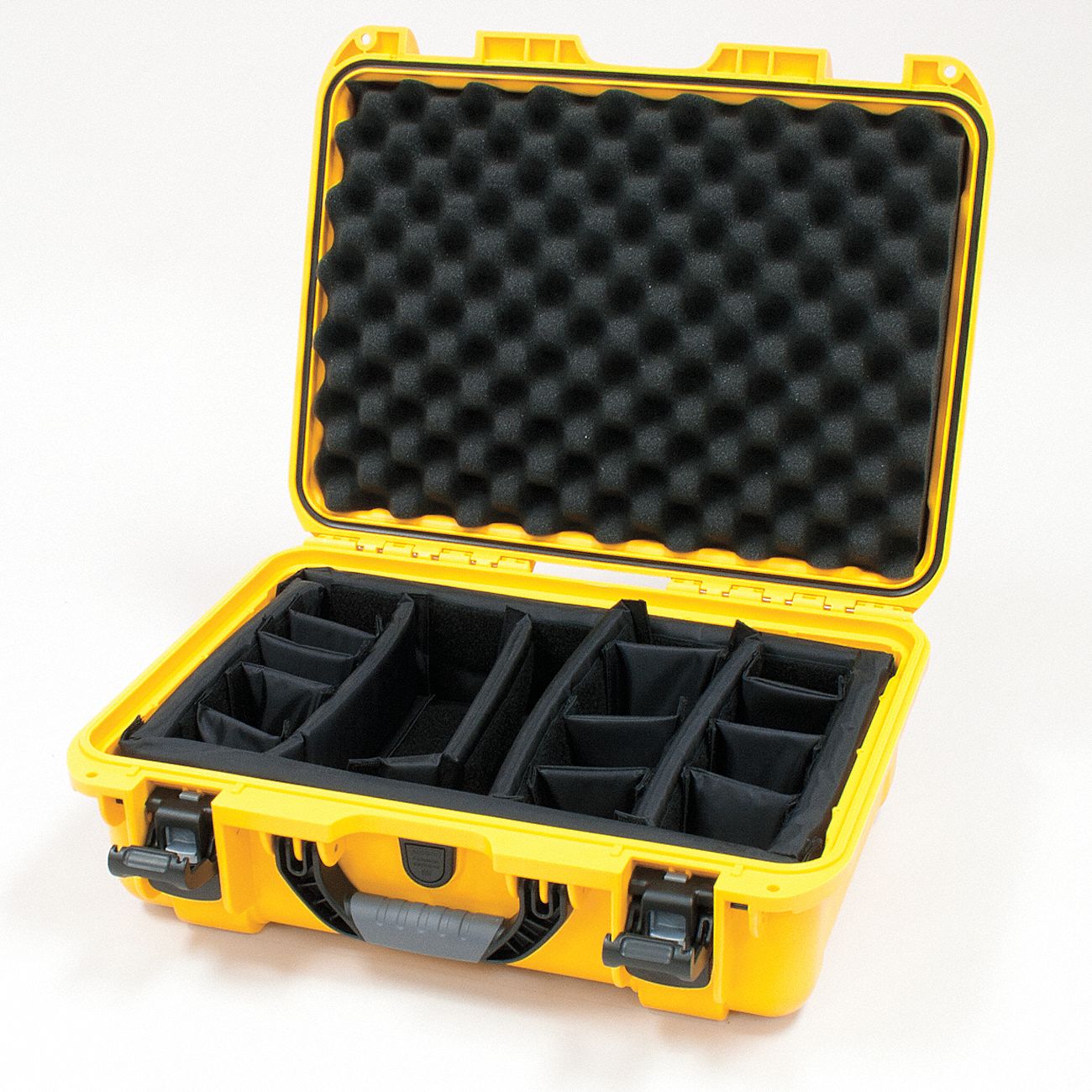 PROTECTIVE CASE, 11¾ IN X 17 IN X 6⅜ IN INSIDE, PADDED DIVIDERS, YELLOW, 6 LB W