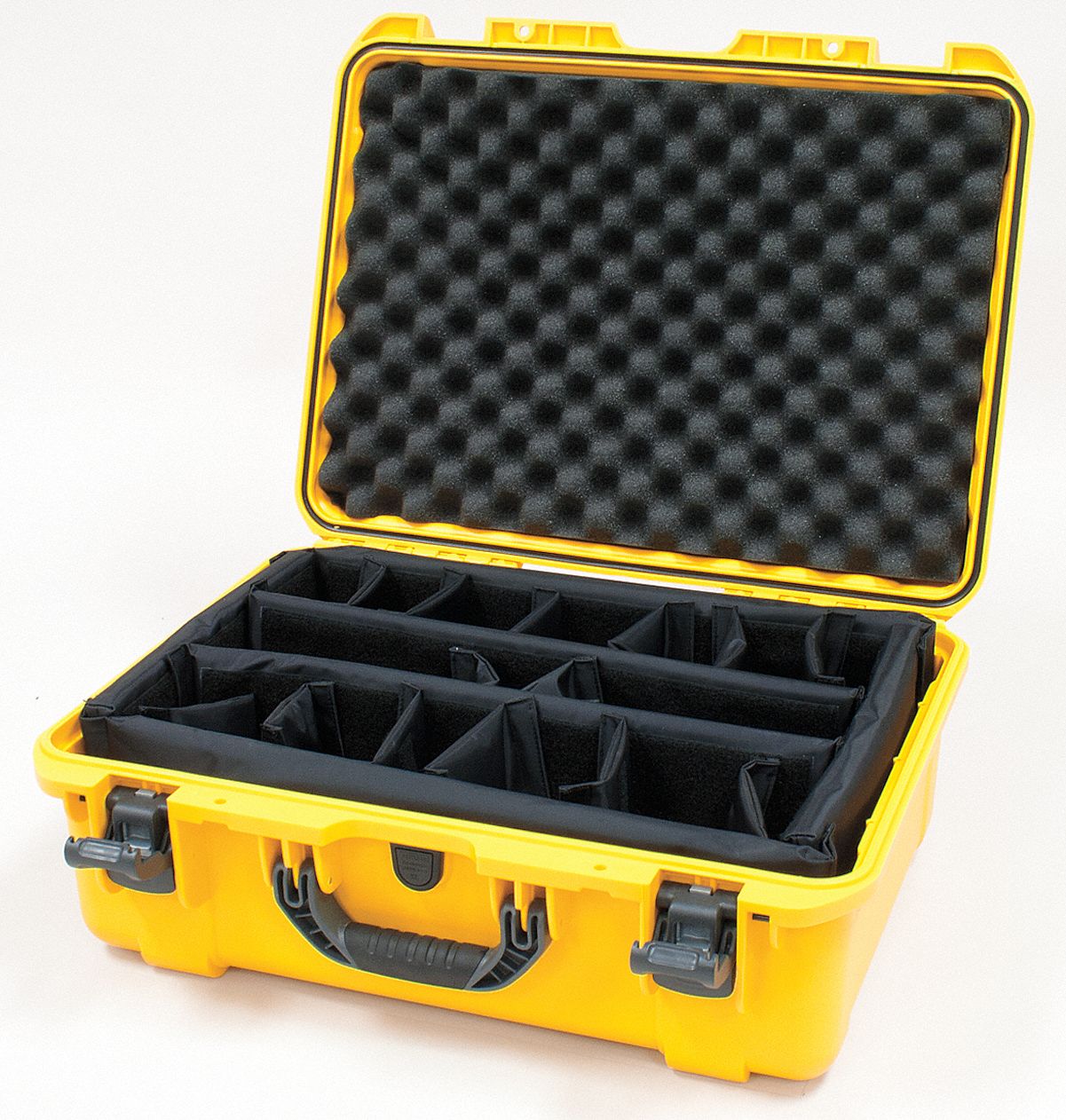 PROTECTIVE CASE, 14 IN X 20 IN X 8 IN INSIDE, YELLOW, STATIONARY, NO FOAM INCLUDED