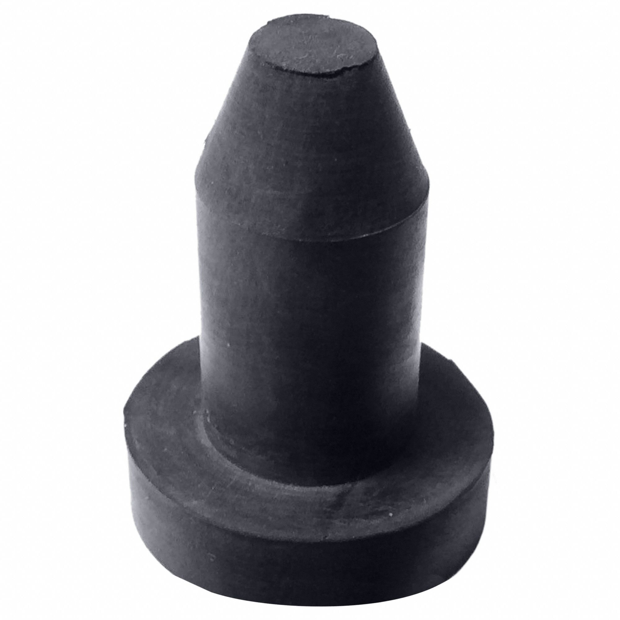 Bumper Door Stop: Door - Mounted, 1 1/4 in Wd, 1 1/4 in Overall Ht, Black