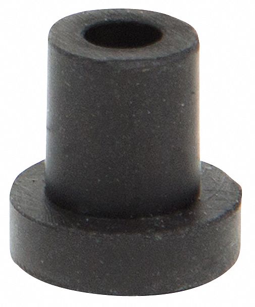 Bumper Door Stop: Door - Mounted, 3/8 in Wd, 3/8 in Overall Ht, Black