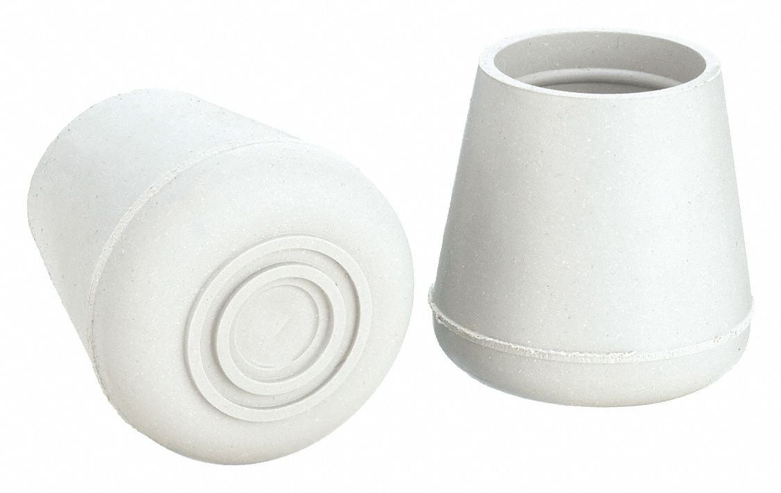 Rubber, Round, Furniture Protective Leg Tips 16ZE23CTB 19G Grainger