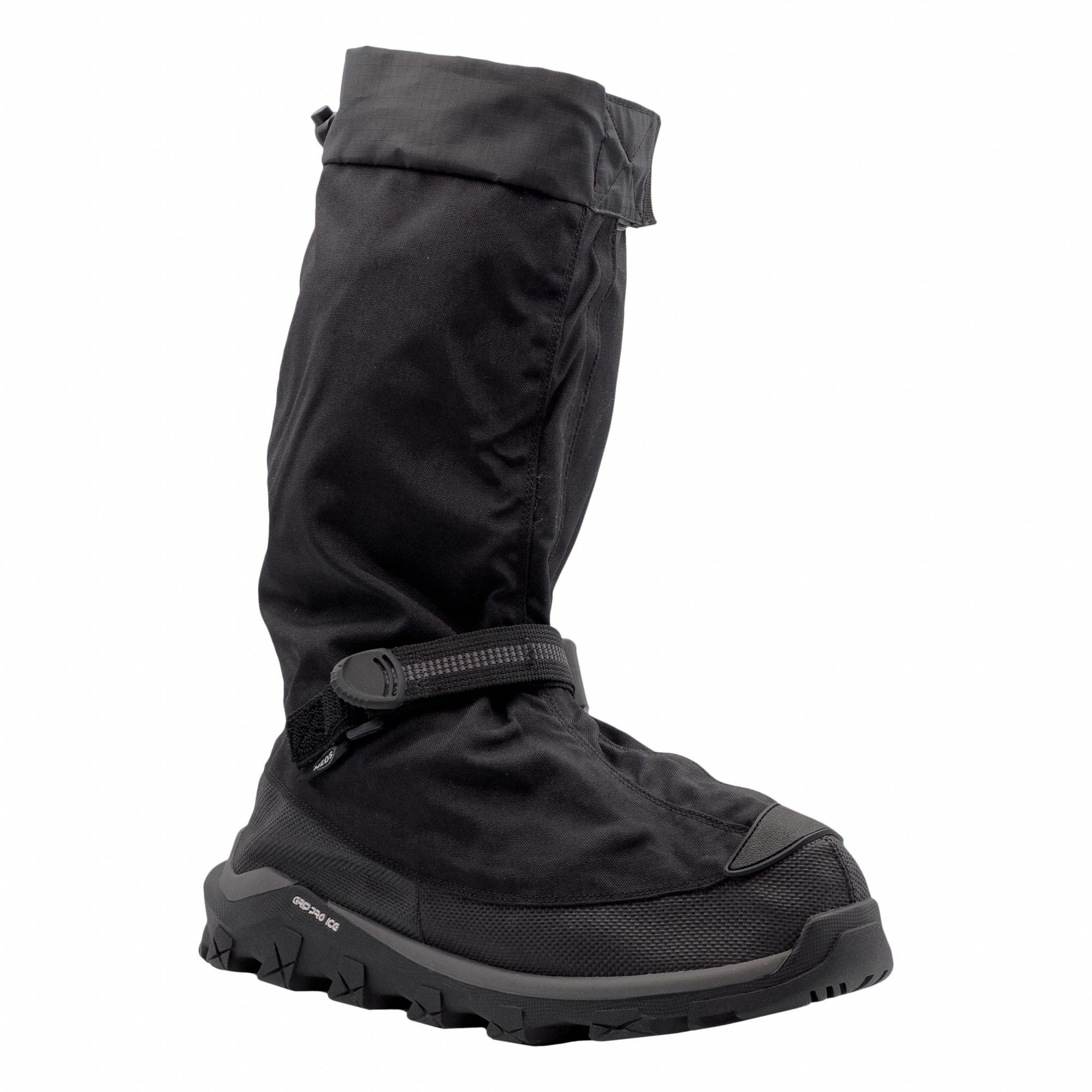 Overshoe: Mid-Calf Shoe, GRIP PRO Traction Aid, 17 in Boot Ht, Insulated, Black, VINGPBL, 1 PR