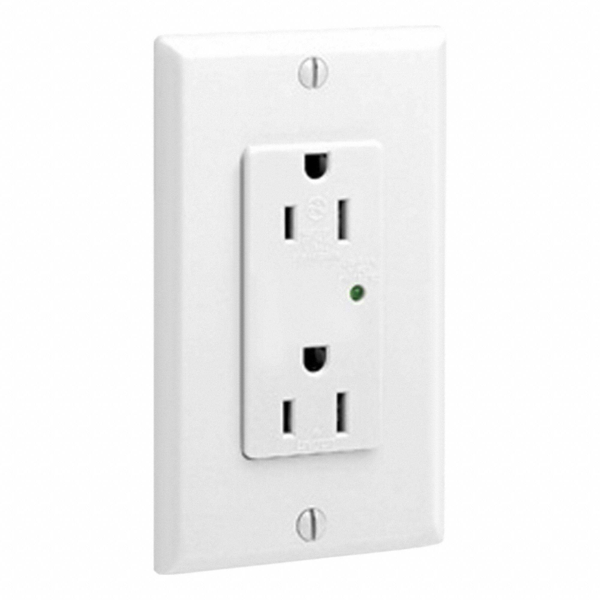 Duplex Receptacle Outlet: Duplex, 5-15R, 125V AC, 15 A, White, 2 Pole / 3 Wire