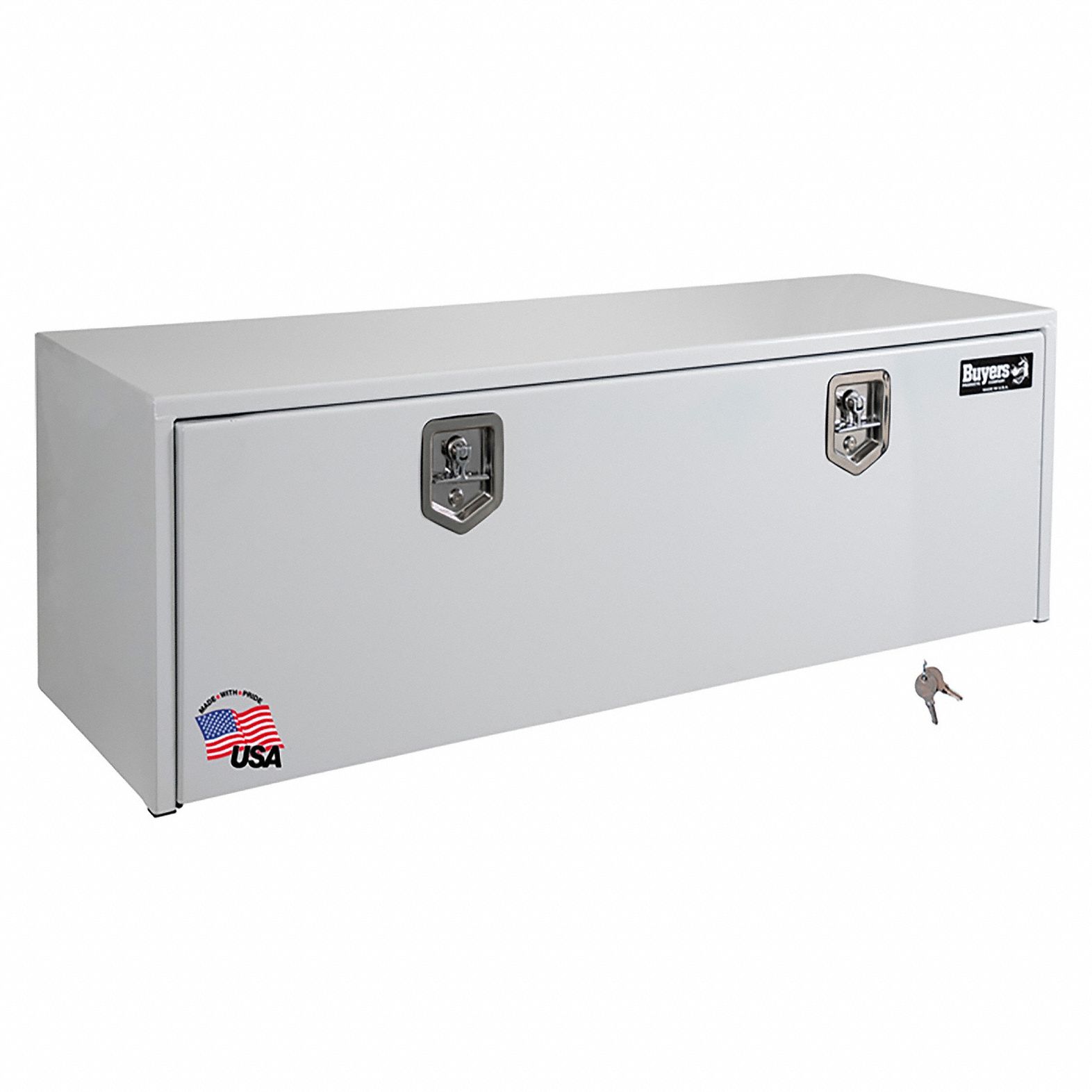 Underbody Truck Box: Underbody Truck Box, Single Drop-Down Door Door, White, Steel