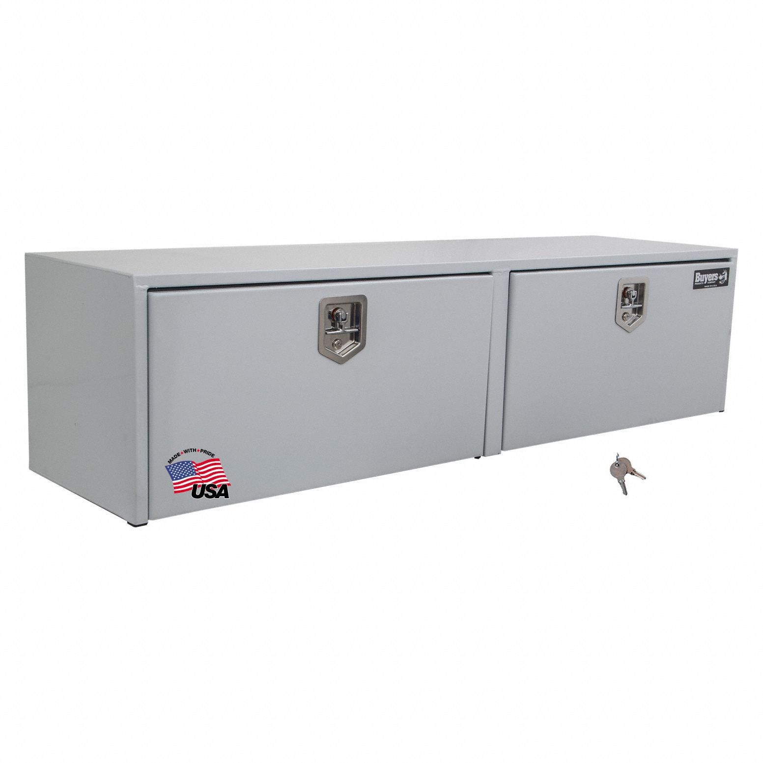 Underbody: Underbody Truck Box, Double Drop-Down Doors Door, 18 in Overall Dp, White