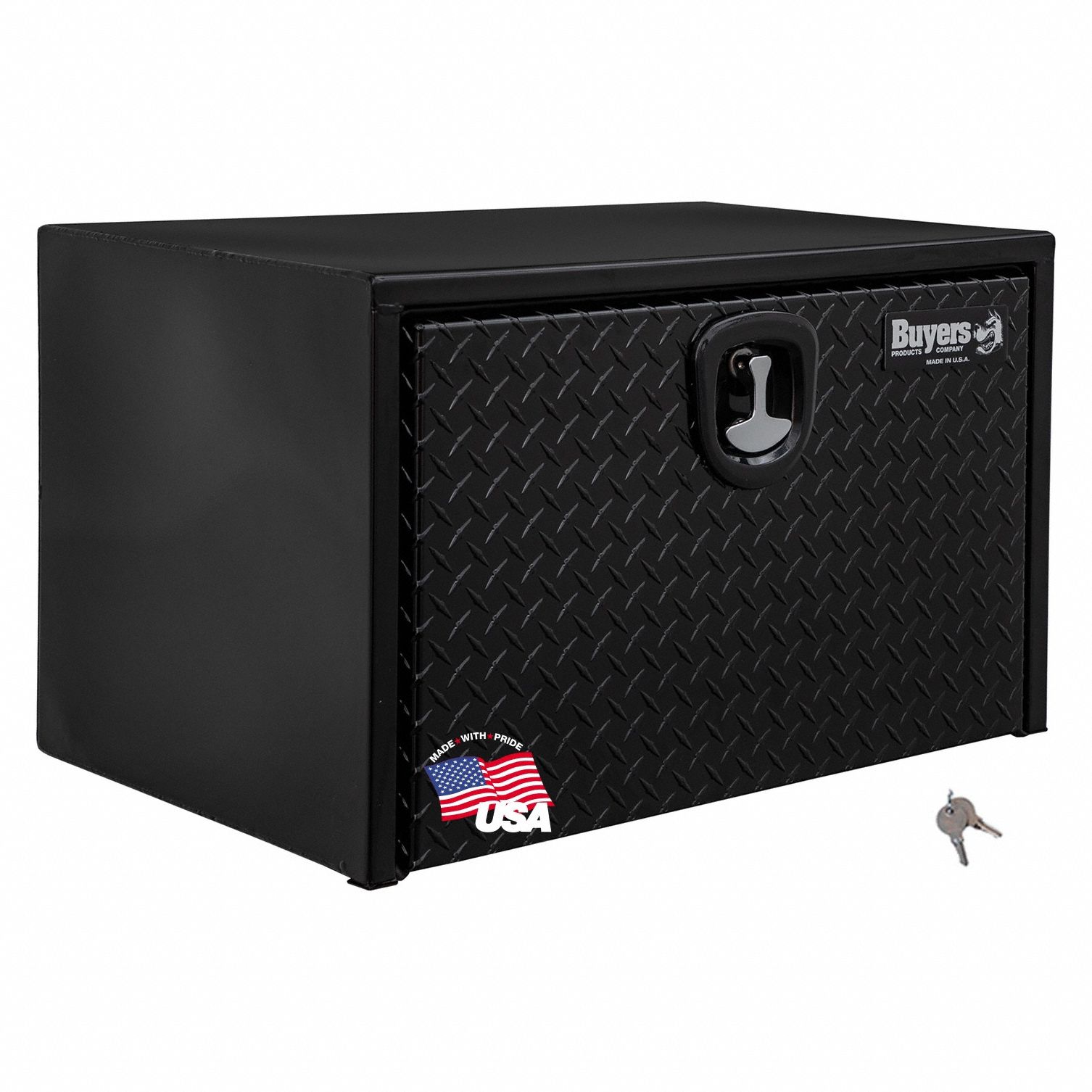 Underbody: Underbody Truck Box, Single Drop-Down Door Door, 18 in Overall Dp, Black