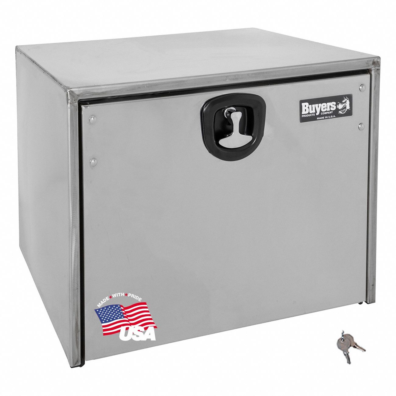 Underbody: Underbody Truck Box, Single Drop-Down Door Door, 18 in Overall Dp, Silver