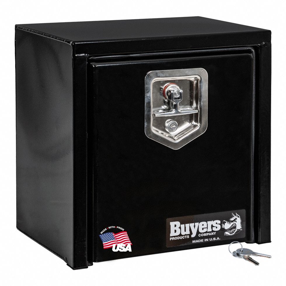 Underbody: Underbody Truck Box, Single Drop-Down Door Door, 15 in Overall Dp, Black